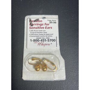 24K Gold Over Surgical Stainless Steel Clip-On Earrings By Simply Whispers